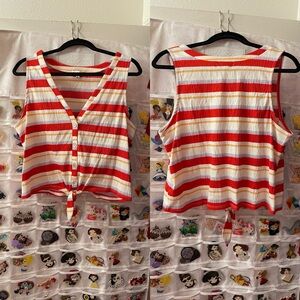 Ten sixty sherman red striped tank top